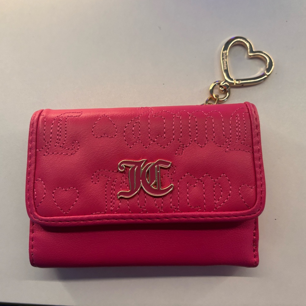 Juicy Couture Hot Pink Wallet with Heart Charm